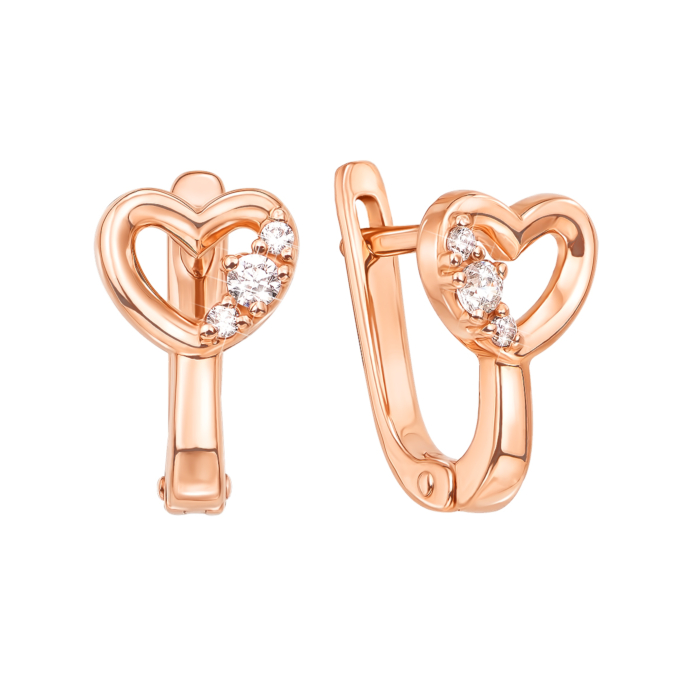 Золоті сережки з фіанітами. Артикул 21749