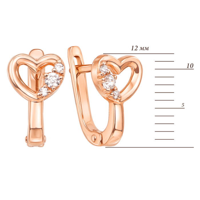 Золоті сережки з фіанітами. Артикул 21749