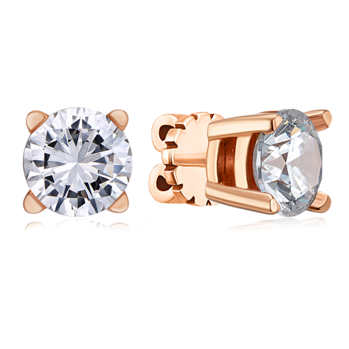 Золоті пусети з фіанітами S Zirconia. Артикул 21750/01/0/280