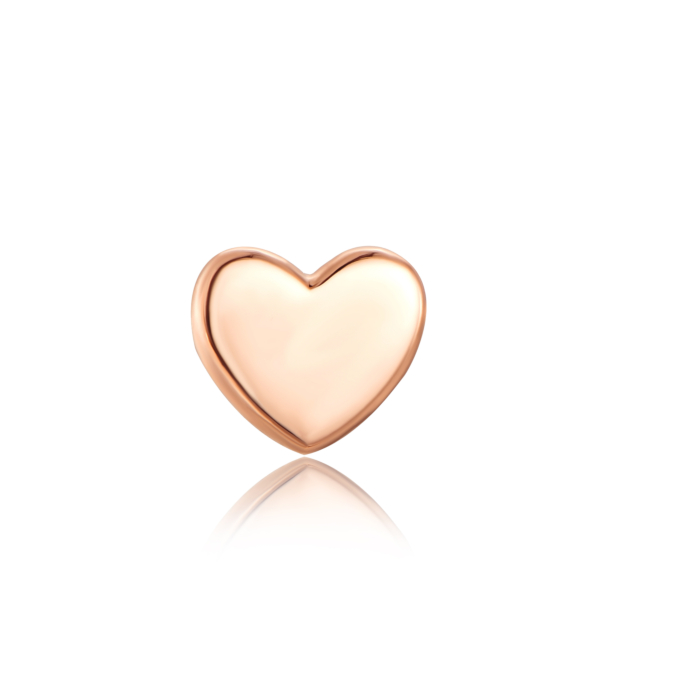 Золотой одиночный пуссет «Сердце». Артикул 21752-0/01/0