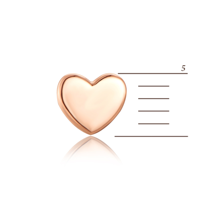 Золотой одиночный пуссет «Сердце». Артикул 21752-0/01/0