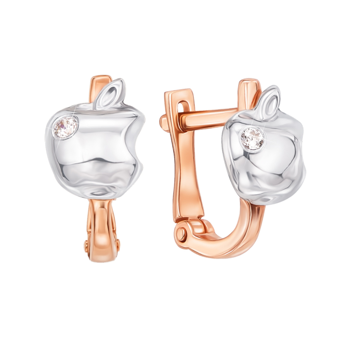 Золотые серьги с фианитами. Артикул 21754