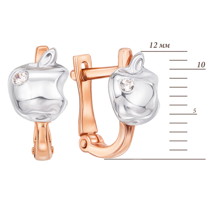 Золотые серьги с фианитами. Артикул 21754