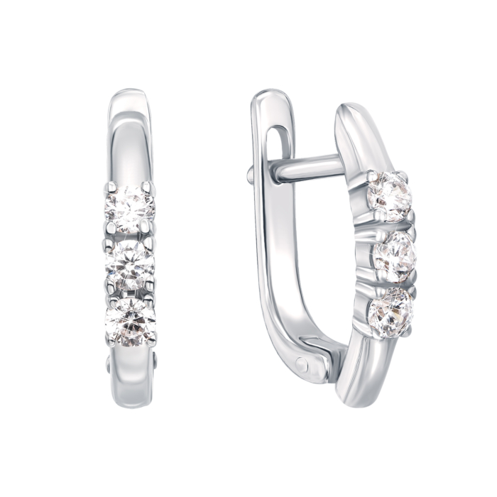 Золотые серьги с фианитами. Артикул 21757/02/1/52