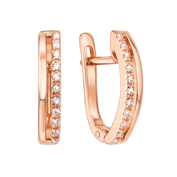 Золоті сережки з фіанітами. Артикул 21763