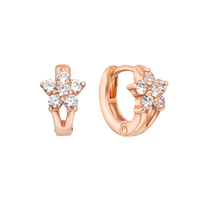 Золоті сережки з фіанітами. Артикул 21768