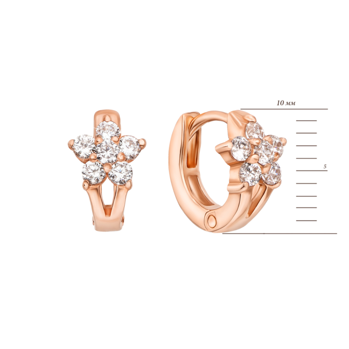 Золоті сережки з фіанітами. Артикул 21768