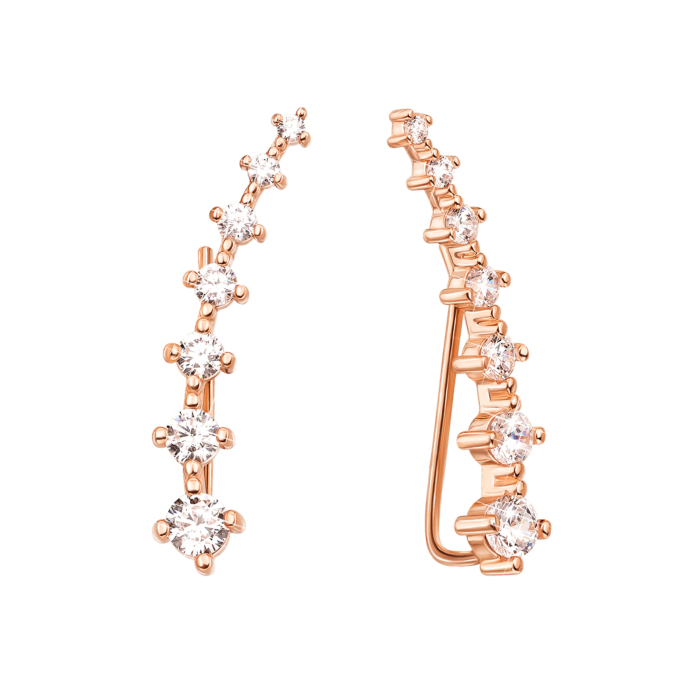 Золотые серьги-каффы с фианитами. Артикул 21771/01/0/239