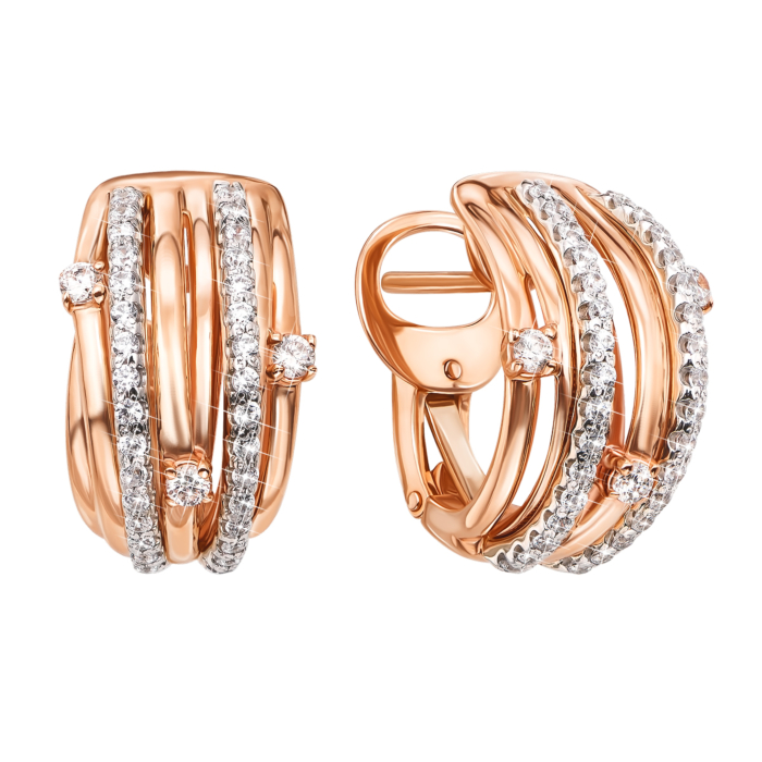 Золоті сережки з фіанітами. Артикул 21774/01/1/161