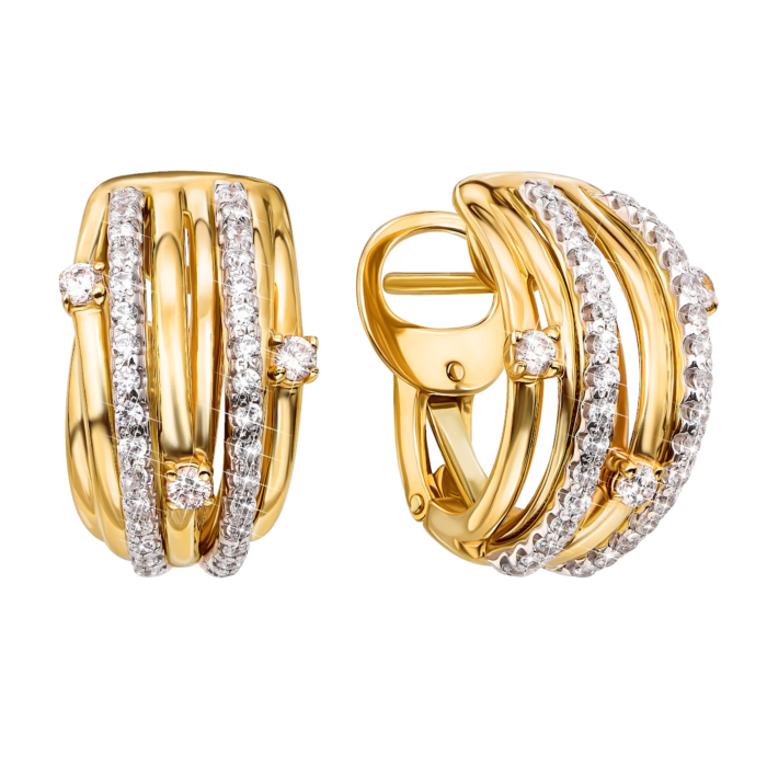 Золоті сережки з фіанітами. Артикул 21774/03/1/161