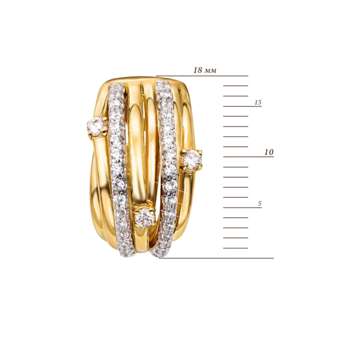 Золоті сережки з фіанітами. Артикул 21774/03/1/161