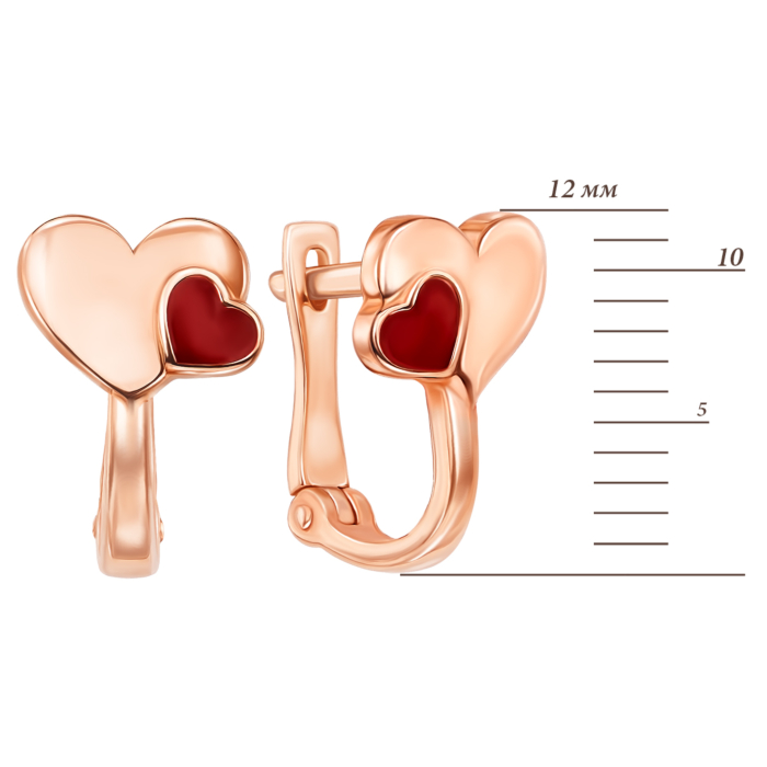 Золотые серьги с эмалью. Артикул 21779/01/0/392