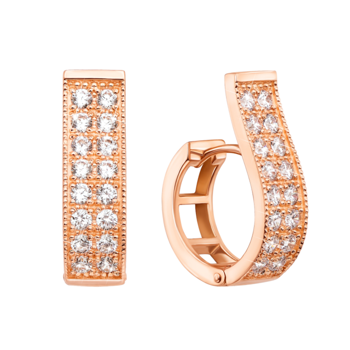 Золотые серьги с фианитами S Zirconia. Артикул 21782/01/0/678