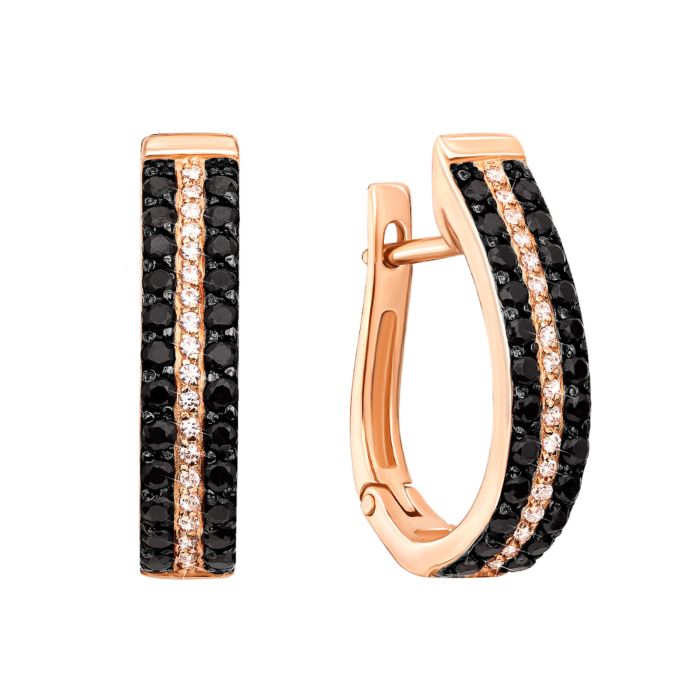 Золотые серьги с фианитами. Артикул 21784/01/1/126