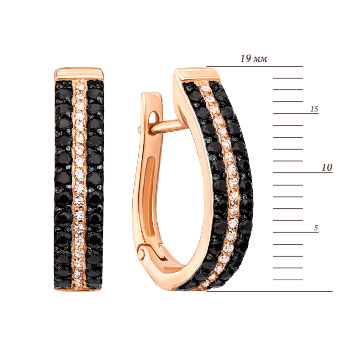 Золотые серьги с фианитами. Артикул 21784/01/1/126