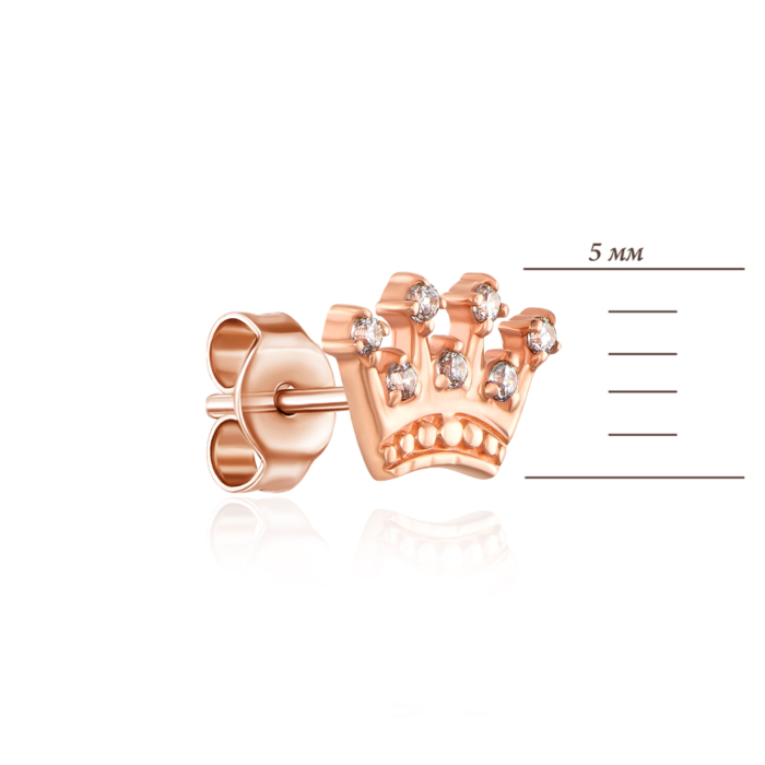 Золотые пуссеты с фианитами. Артикул 21792-з/01/0/1