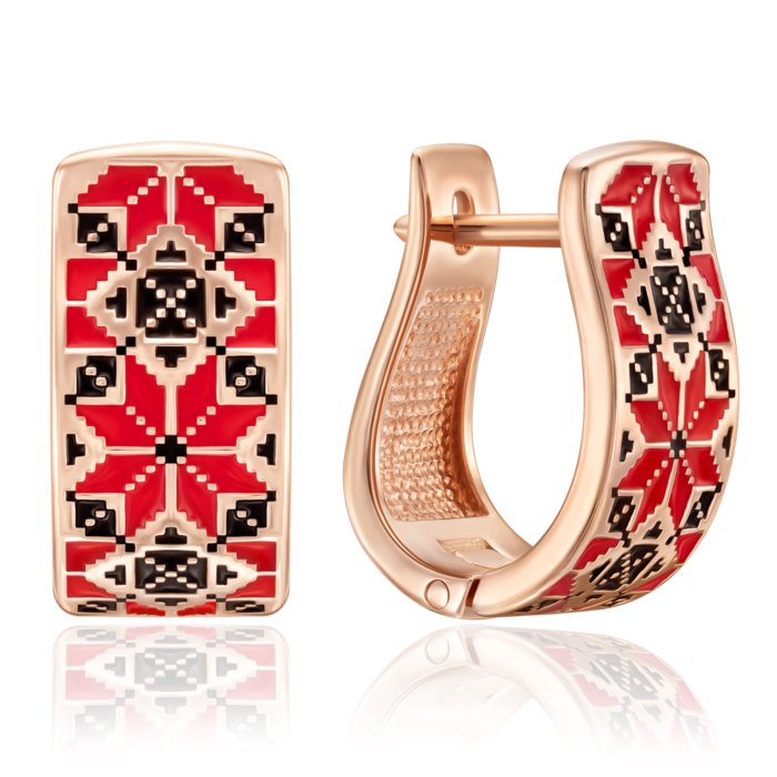 Золотые серьги «Звезда Алатырь». Артикул 21793/01/0/606