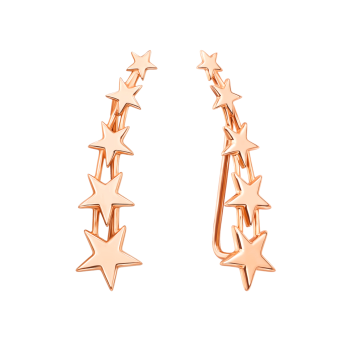 Золотые серьги-каффы  «Звезды». Артикул 21802/01/0