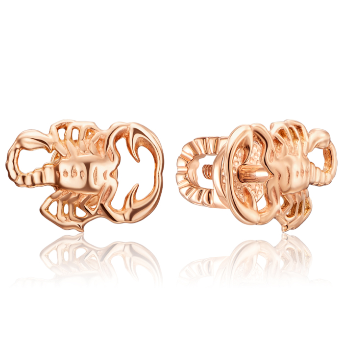 Золоті пусети «Скорпіон». Артикул 21807/01/0