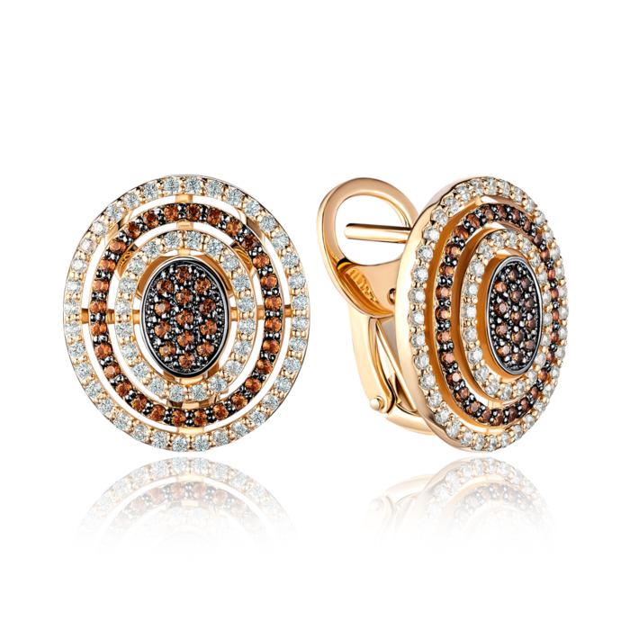 Золотые серьги с фианитами. Артикул 21813/01/1/173