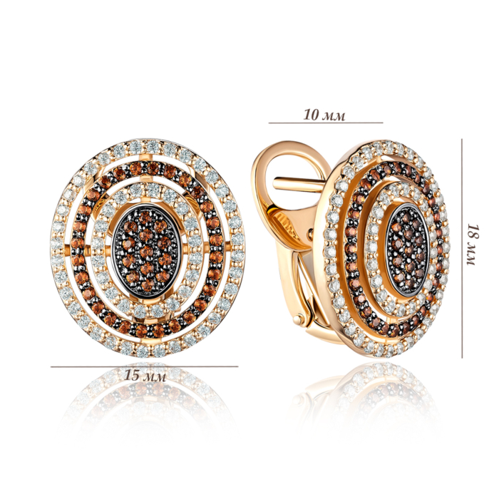 Золотые серьги с фианитами. Артикул 21813/01/1/173