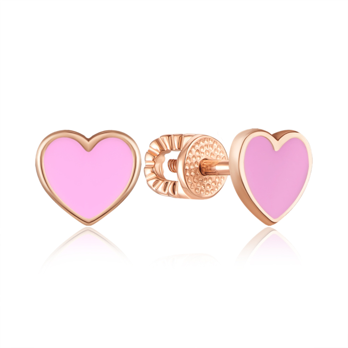 Золотые пуссеты с эмалью. Артикул 21815/01/0/849