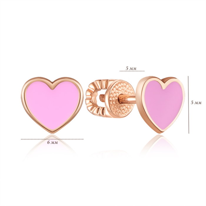 Золотые пуссеты с эмалью. Артикул 21815/01/0/849