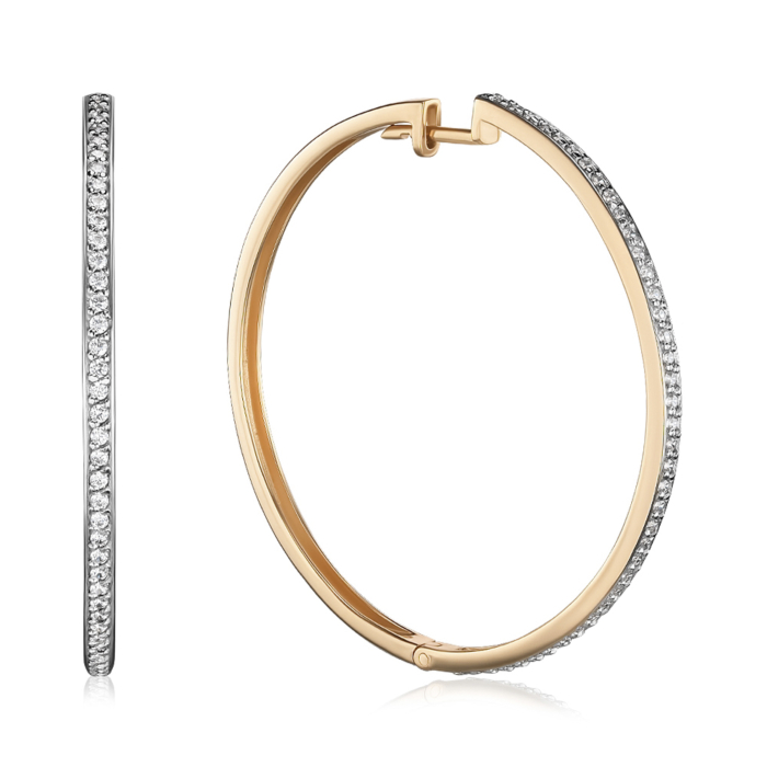 Серьги-конго из красного золота с фианитами 21820-4.5/01/1/13