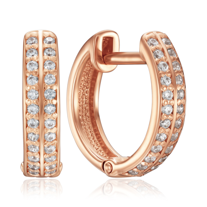 Золотые серьги-конго с фианитами. Артикул 21822-1.4/01/0/1