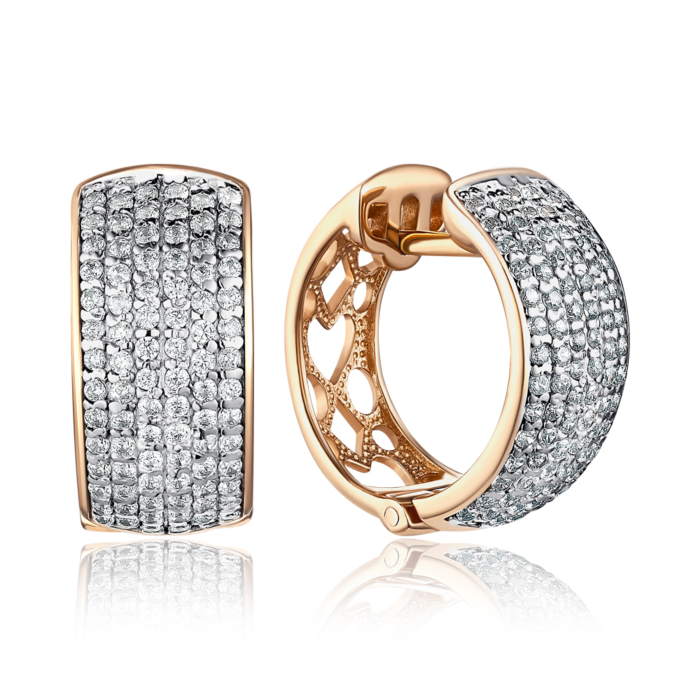 Золоті сережки з фіанітами. Артикул 21841/01/1/1