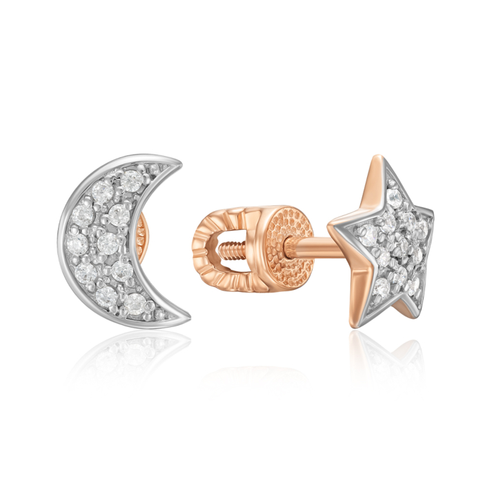 Золоті сережки з фіанітами. Артикул 21875/01/1/1