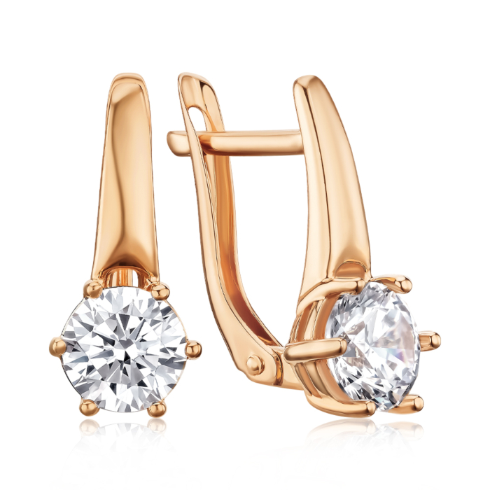 Золоті сережки з фіанітом Tesori 21880/01/0/4026