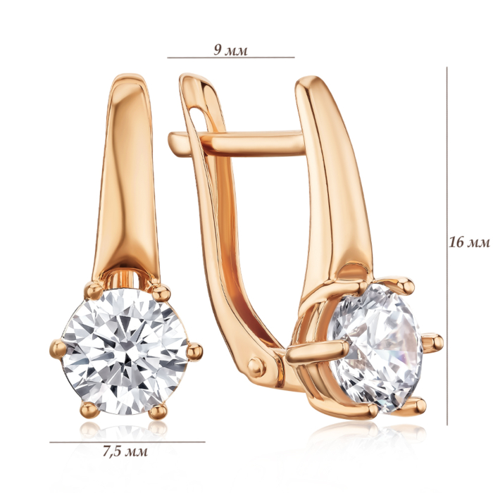 Золоті сережки з фіанітом Tesori 21880/01/0/4026