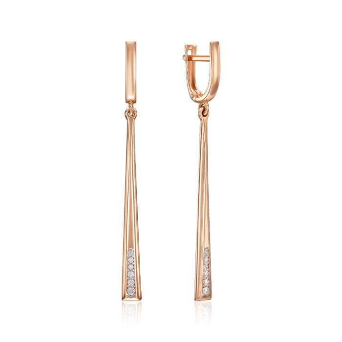 Золоті сережки з фіанітами. Артикул 21895/01/1/75