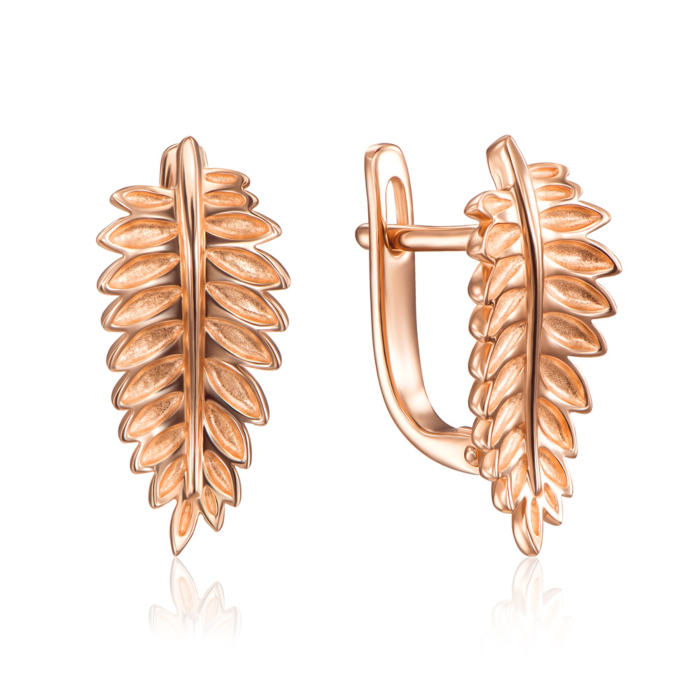 Золотые серьги «Листик» без вставки. Артикул 21901/01/0