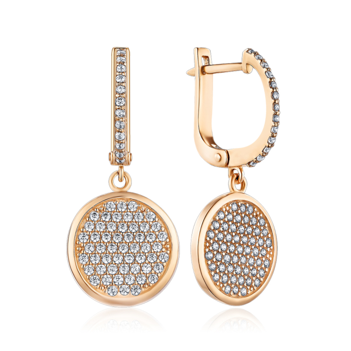 Золотые серьги с фианитами. Артикул 2190159101-E/01/1