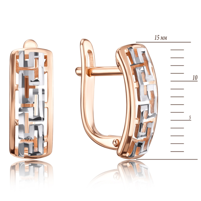 Золотые серьги с алмазной гранью. Артикул 21902/01/3