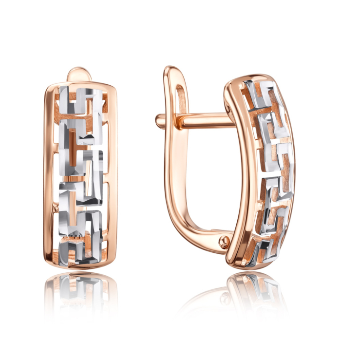 Золотые серьги с алмазной гранью. Артикул 21902/01/3