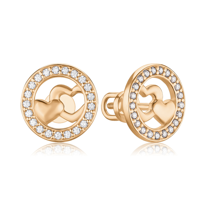 Золоті сережки з фіанітами. Артикул 2190697101-E/01/1