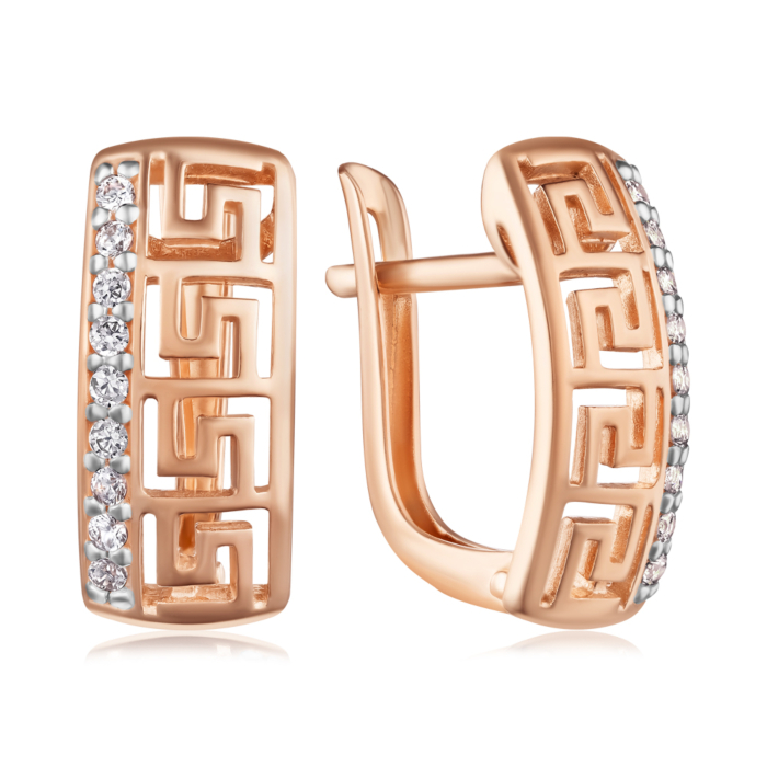 Золоті сережки з фіанітами. Артикул 21909/01/1/13