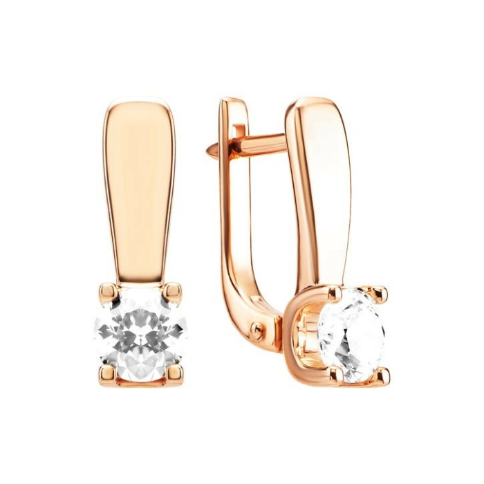 Золотые серьги с фианитами. Артикул UG5219132810101