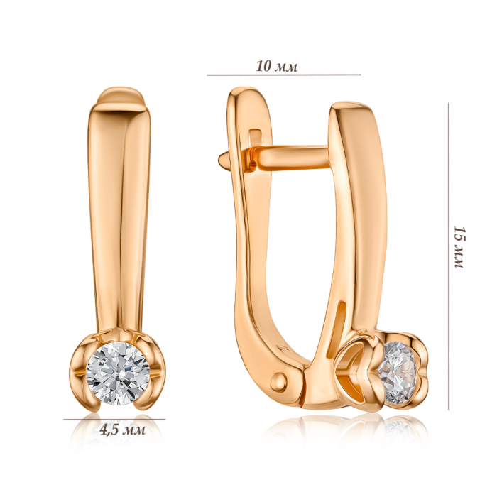 Золоті сережки з фіанітом 2191358101
