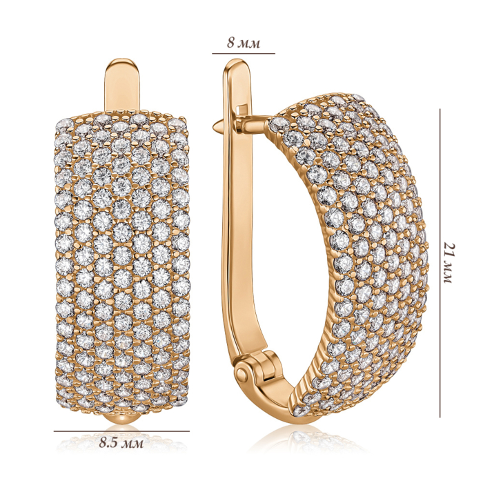 Золоті сережки з фіанітами 2191467101