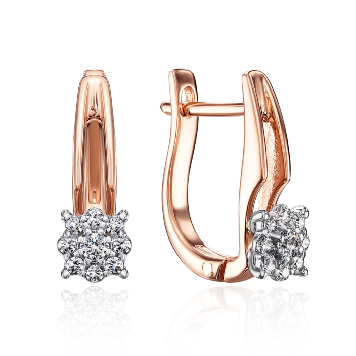 Золоті сережки з фіанітами S. Артикул 21918/01/1/1769