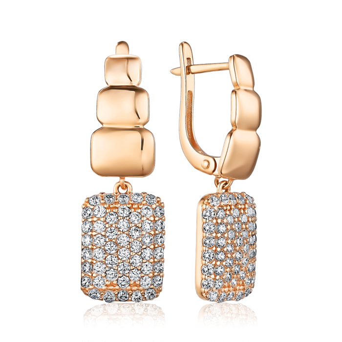 Золоті сережки з фіанітами. Артикул 2191848101-E/01/1