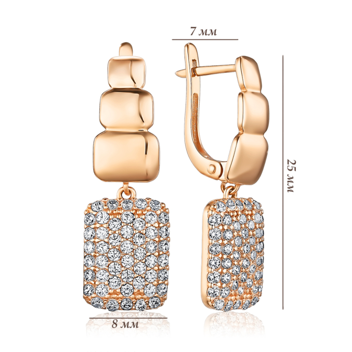 Золоті сережки з фіанітами. Артикул 2191848101-E/01/1