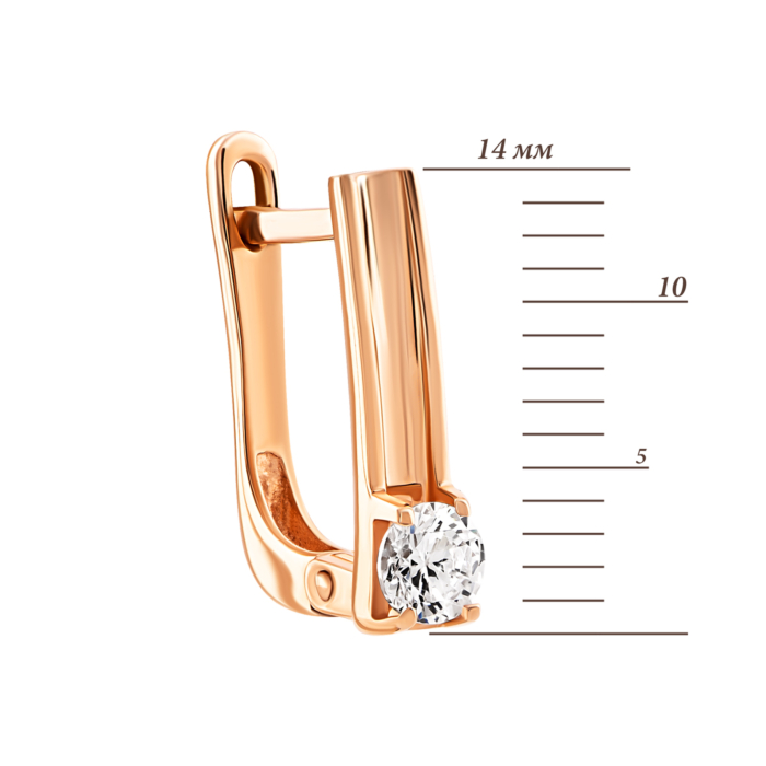 Золоті сережки з фіанітами. Артикул UG5219198910101