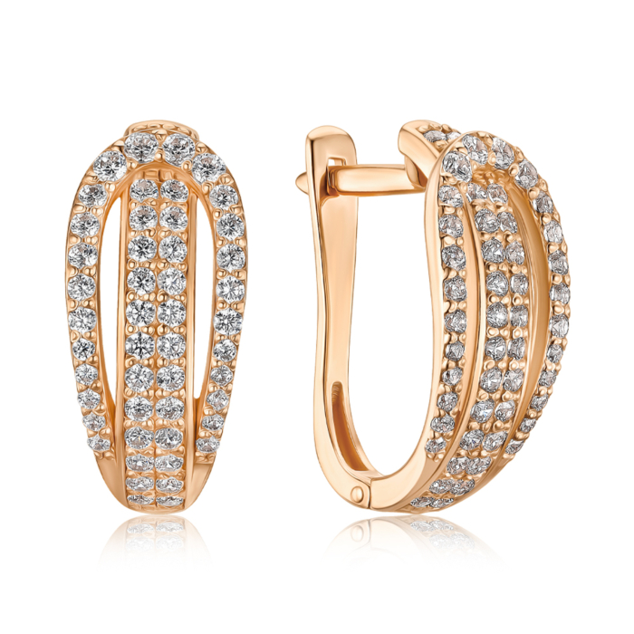 Золотые серьги с фианитами 2192014101