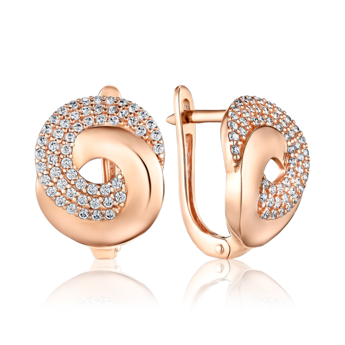 Золотые серьги с фианитами. Артикул 2192030101-E/01/1