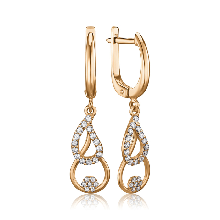 Золотые серьги с фианитами 2192044101-E/01/1